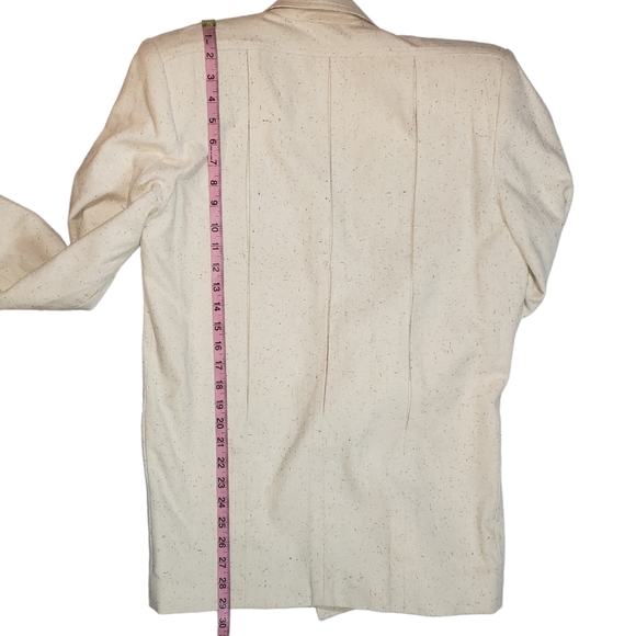 Naturelle George Georgiou Tan Beige 100% Silk Blazer Sz XS Western Style Jacket - Picture 13 of 16